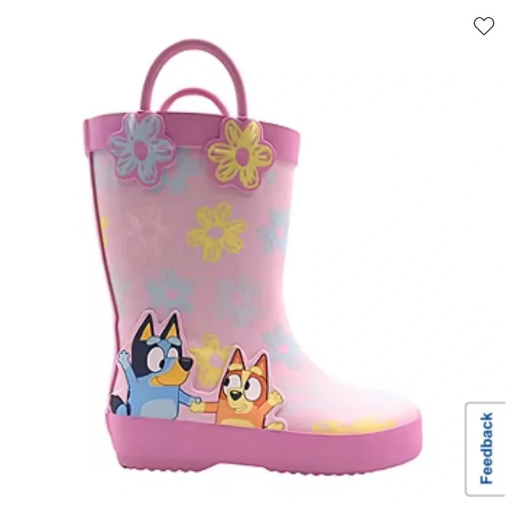 Bluey Pink Floral Kids‎ Rain Boots